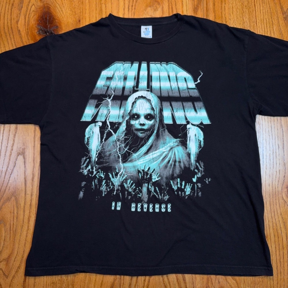 Falling In Reverse T-Shirt Mens XL Black Graphic Tee Band Merch FLAW